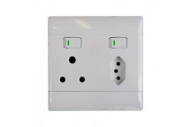 CBI Switch Socket 16A SA+Euro 4x4 White