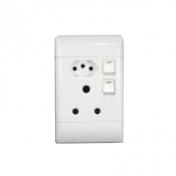 CBI Switch Socket 16A SA+Euro- 2x4 White